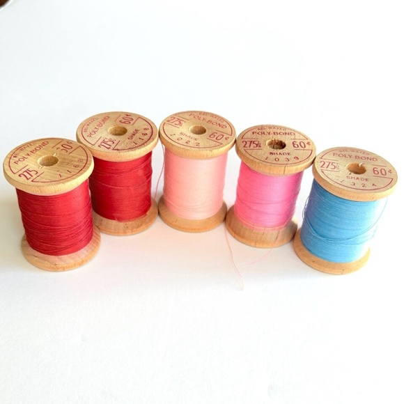 Belding Corticelli Polybond Bel-Waxed Thread 10 Wood Spools One Coats & Clark - Picture 5 of 9